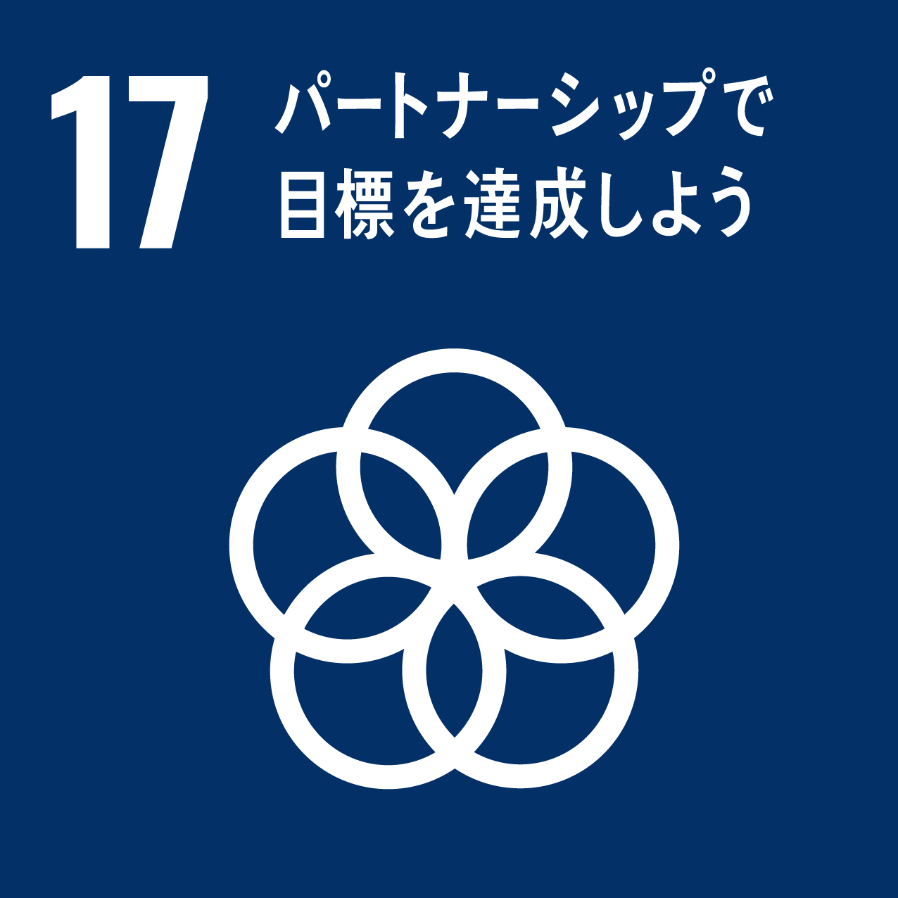 A blue background with a white flower and the number 17