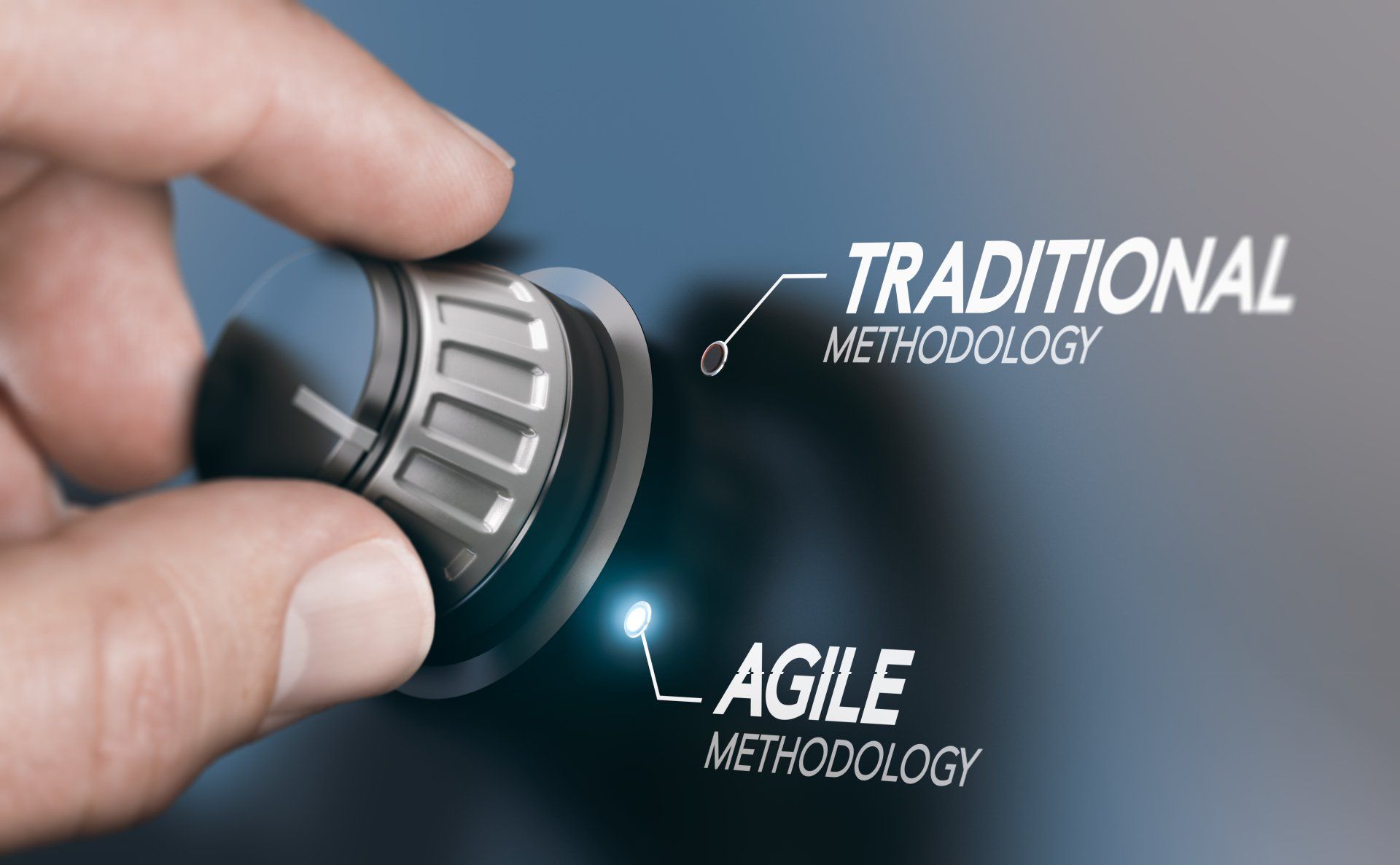 Traditional versus agile methodology using a dial
