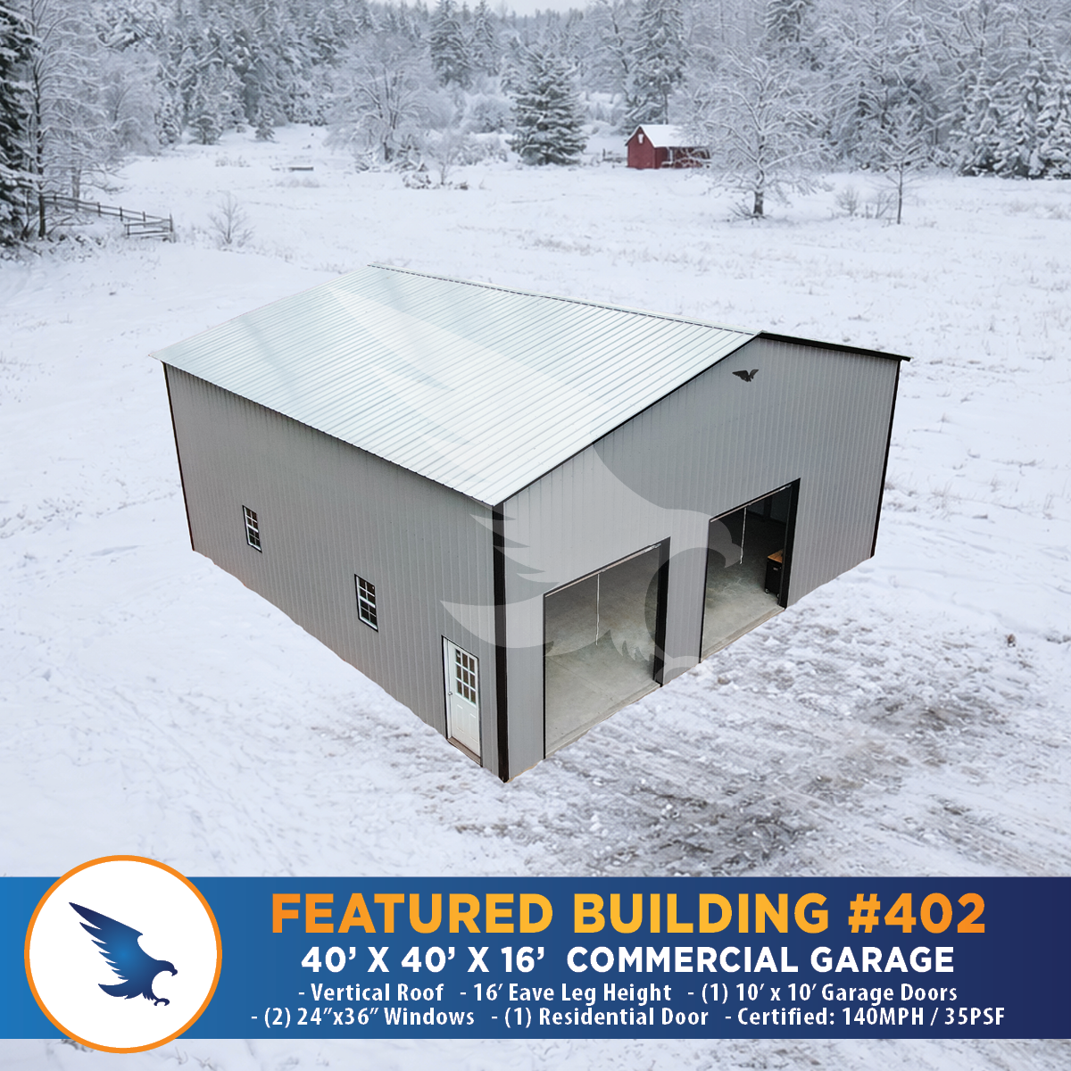 40' x 40' x 16' Commercial Garage
