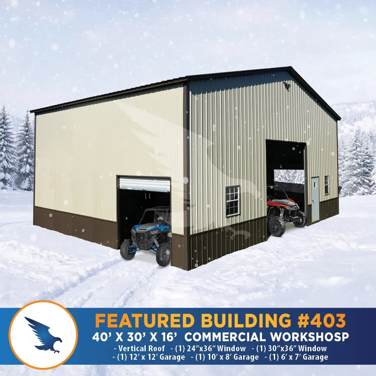 40' x 30' x 16' Commercial Workshop
