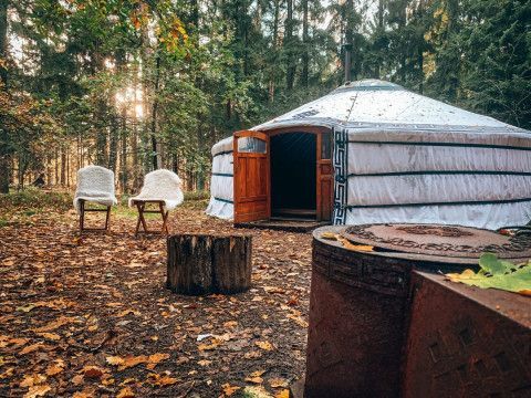 Yurt tent 'dag van verbinding'.