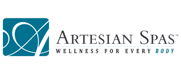 Artesian Spas logo with teal icon and the tagline “Wellness for Every Body”