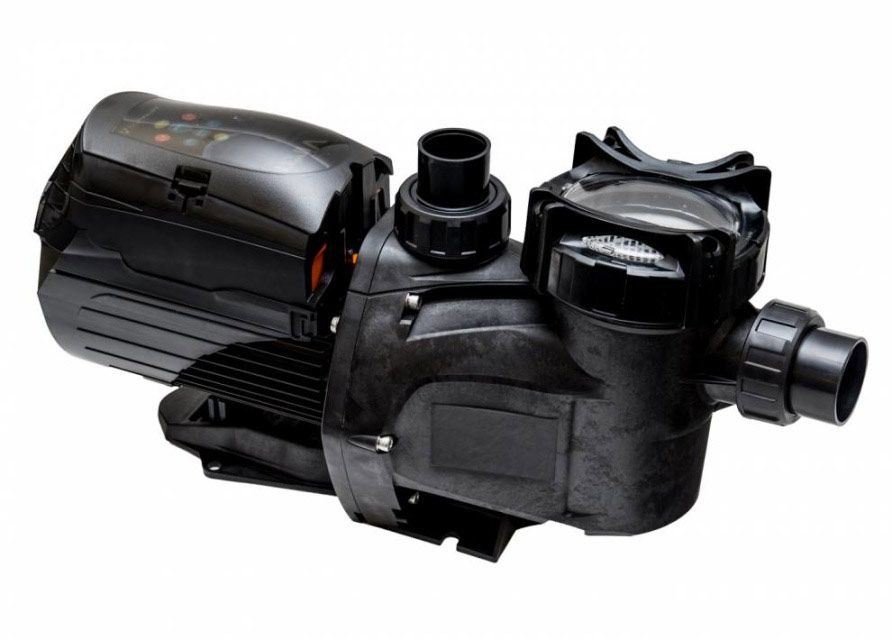 A Black Swimming Pool Pump on a White Background — Tweed Coast Pool Care in Burleigh Heads, QLD