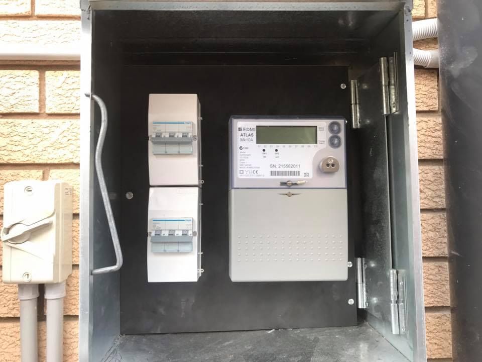 An Electrical Box With A Meter Inside Of It — CJ Electrical & Solar In Toronto, NSW