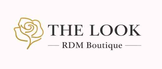 Gold rose logo with &ldquo;THE LOOK&rdquo; and &ldquo;RDM Boutique&rdquo; text on a white background
