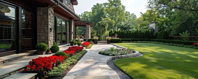 landscaped yard