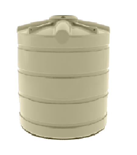 2000L Round Water Tank - Beige