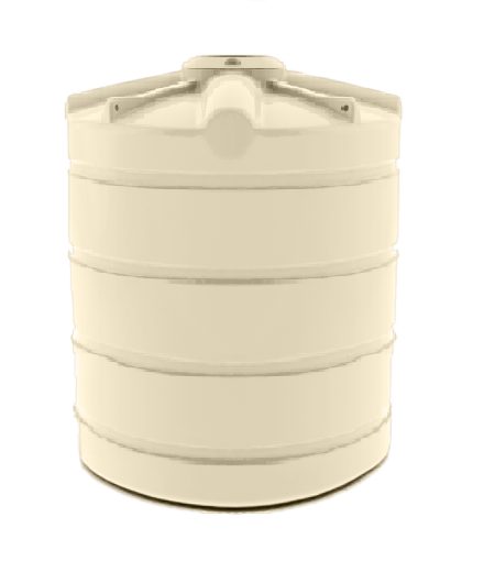 2000L Round Water Tank - Classic Cream