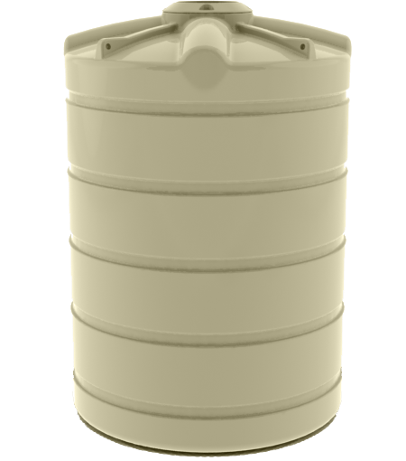 2500L Round Water Tank - Beige