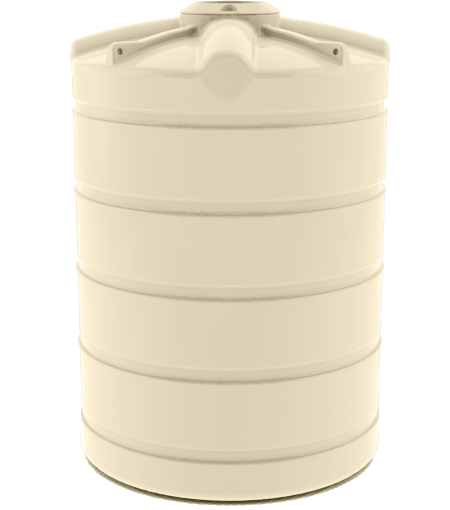 2500L Round Water Tank - Classic Cream