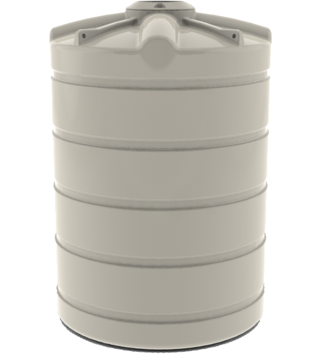 2500L Round Water Tank - Gull Grey