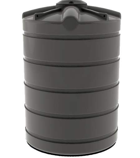 2500L Round Water Tank - Slate Grey