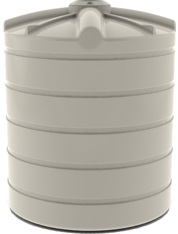 5000L Round Water Tank - Gull Grey