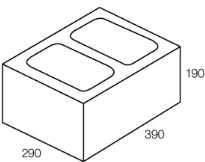 Designer Block Pearl Grey - Standard 390x190x290mm