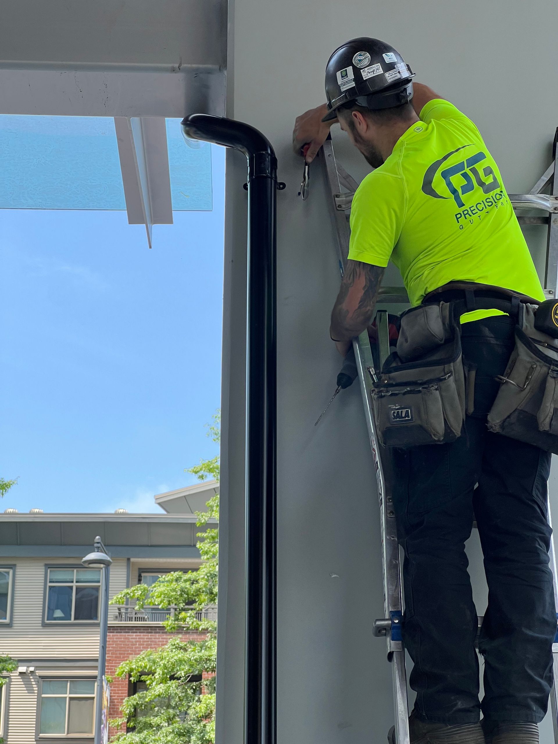mean repairing gutter