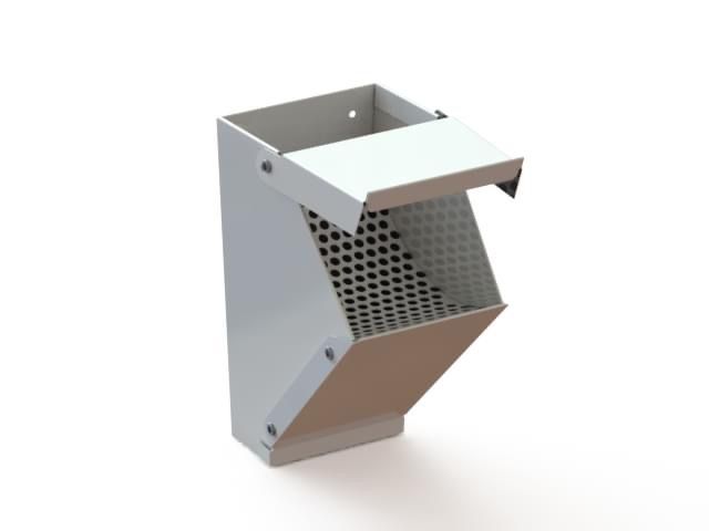 A white box with holes in it on a white background