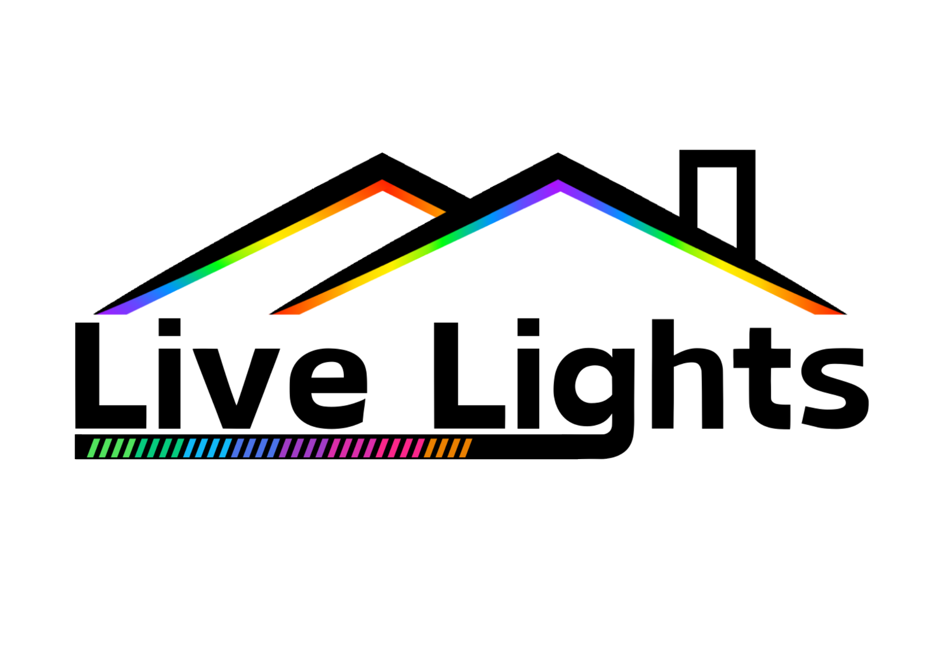 The logo for live lights shows a house with a rainbow roof.