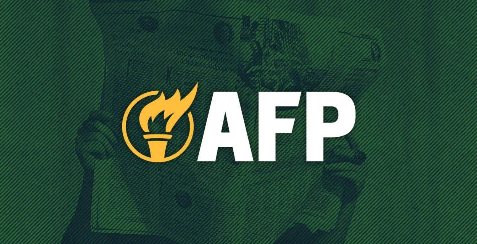 AFP logo in white and yellow on a dark green background