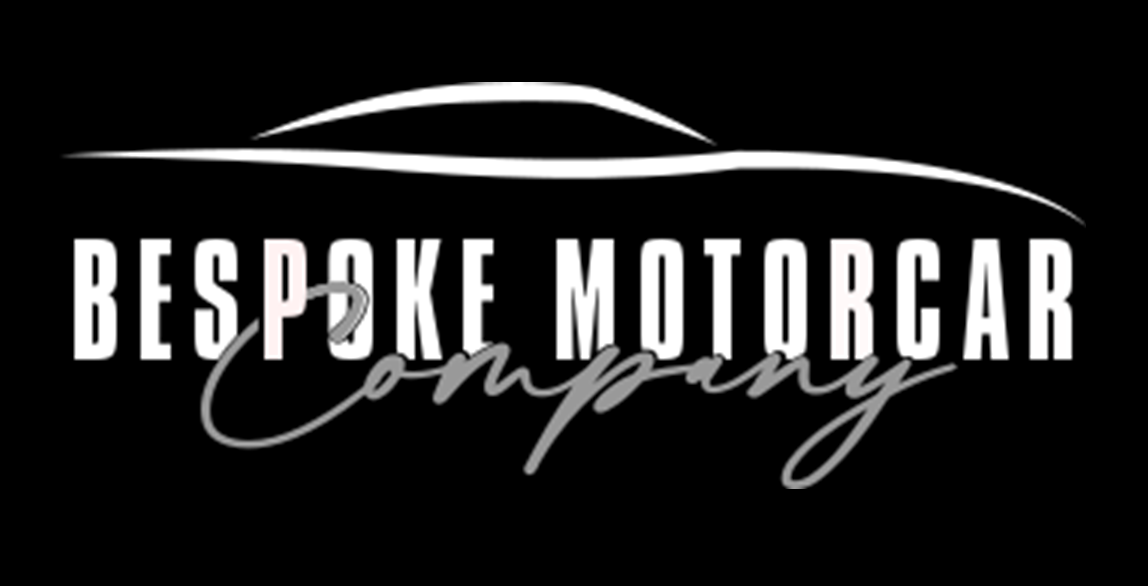 Black logo reading “BESPOKE MOTORCAR Company” with stylized silver text and car silhouette