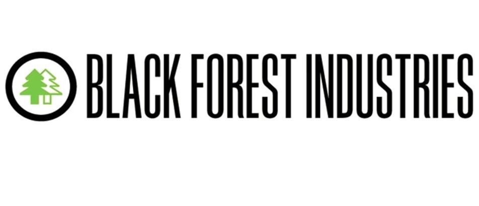Black Forest Industries logo with green tree icon and black text on a white background