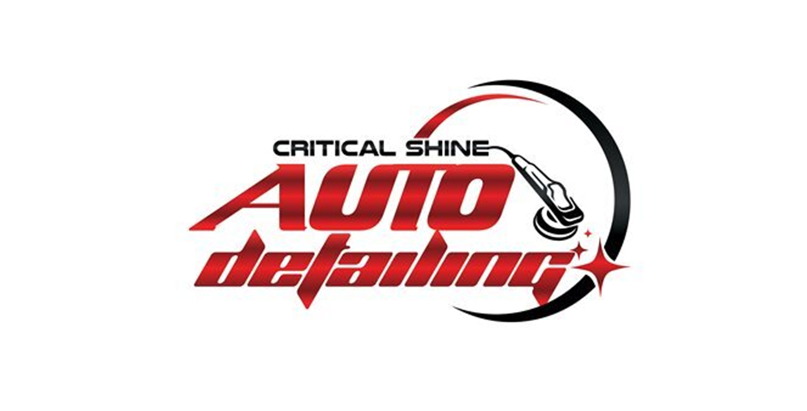 Critical Shine Auto Detailing logo in red and black with stylized car outline