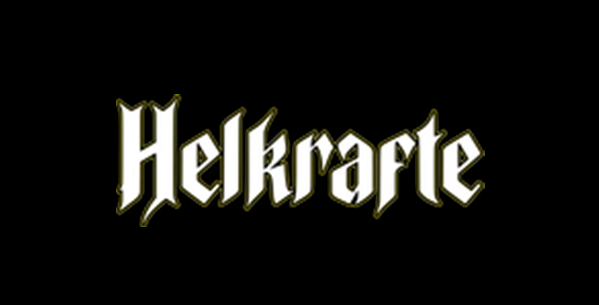 Stylized white gothic text reading “Helkrate” on a black background