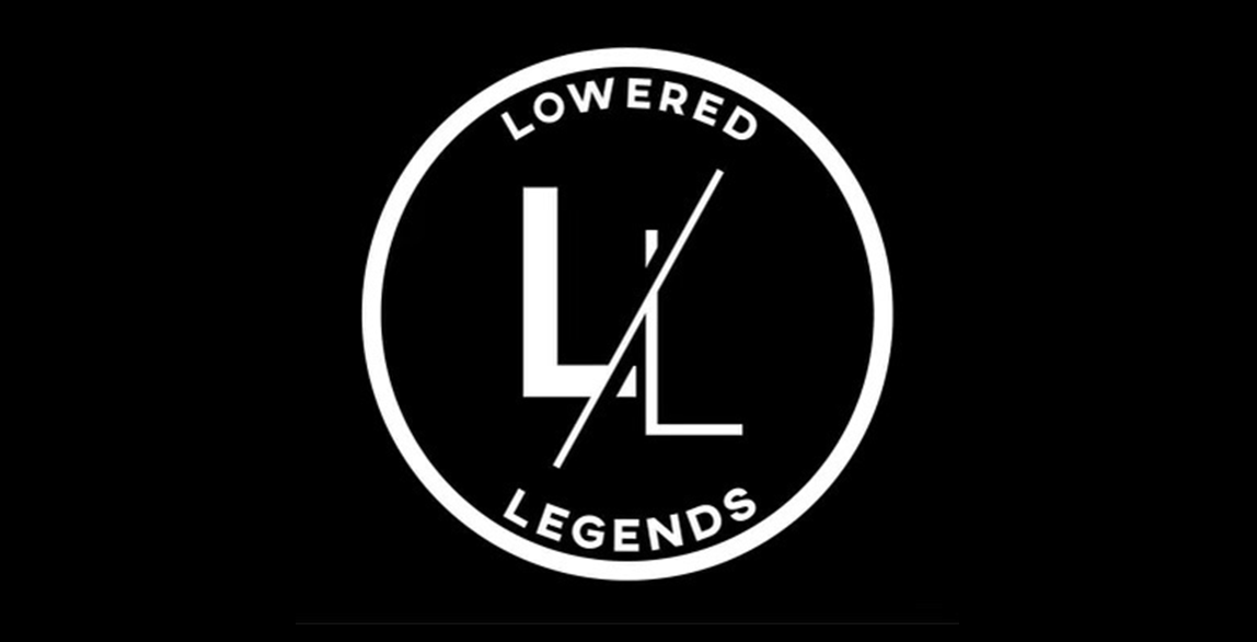 White “LL” logo in a circle with “Lowered Legends” text on a black background