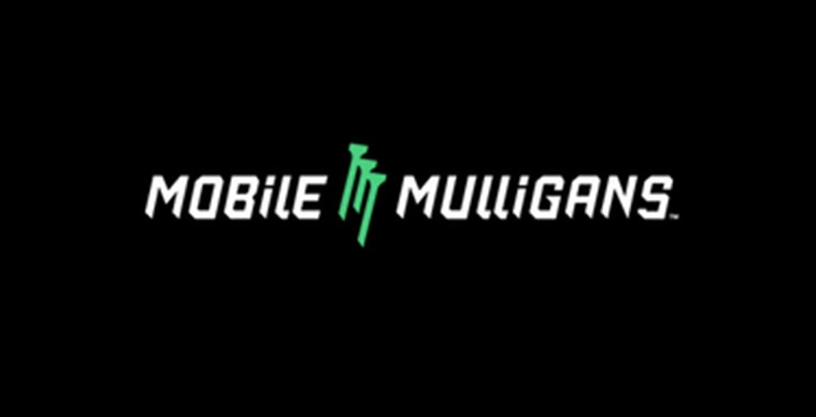Mobile Mulligans logo in white on a black background with a green stylized golf tee icon