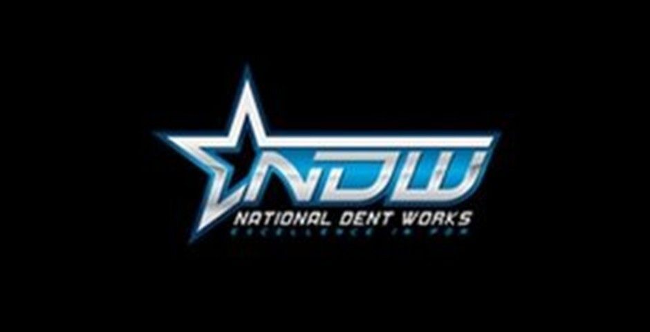National Dent Works logo with a blue-and-white star and stylized text on a black background