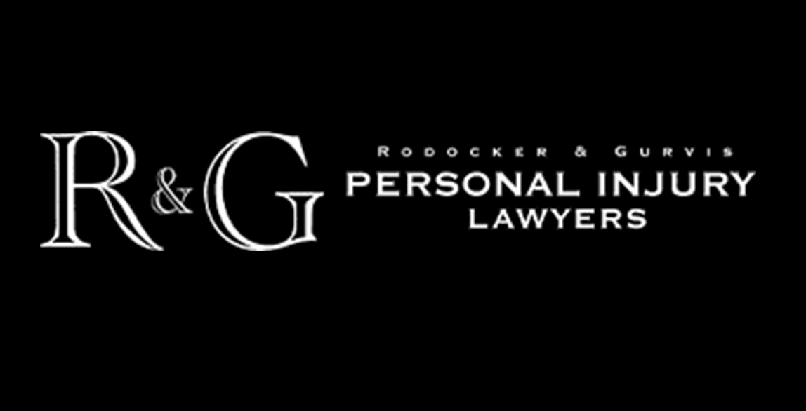 Black logo for R&G Personal Injury Lawyers with white text on a dark background
