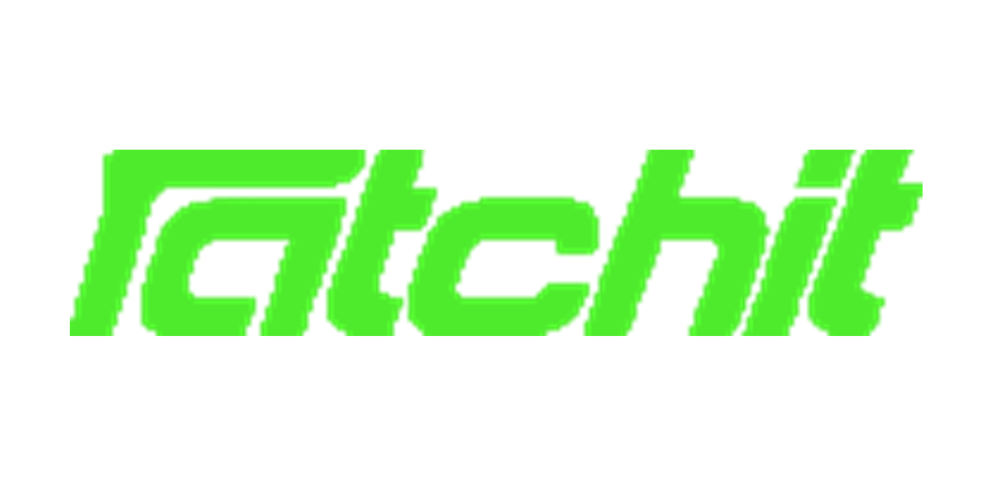 Bright green stylized “catchit” logo on a white background