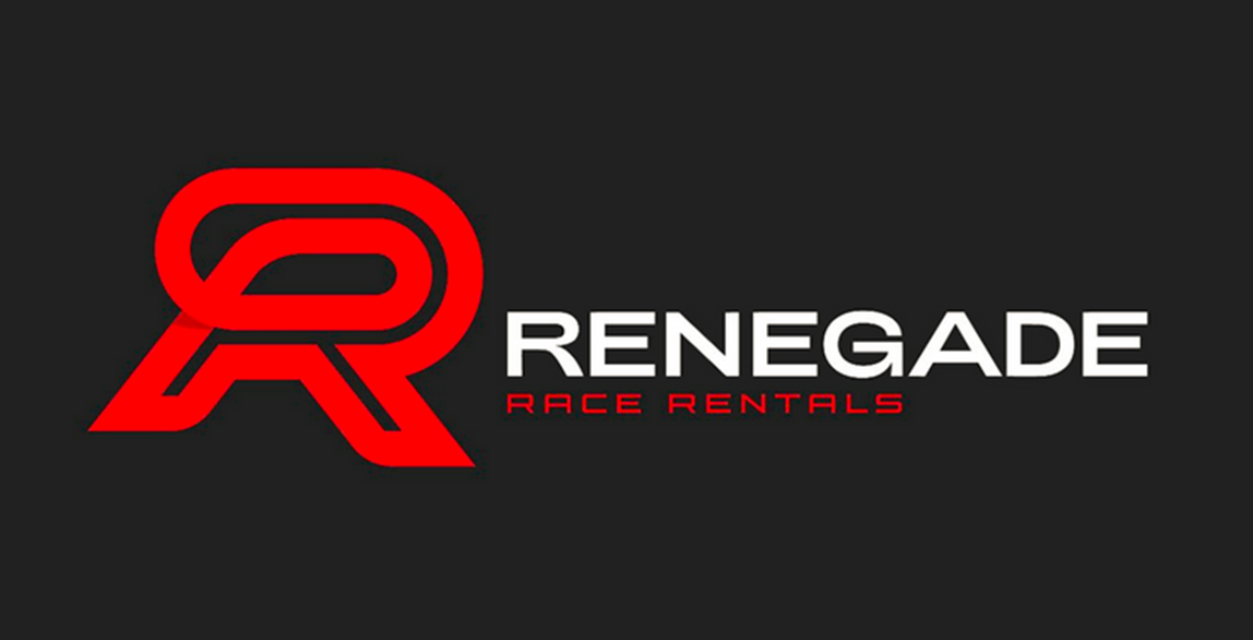 Red Renegade Race Rentals logo on a dark background
