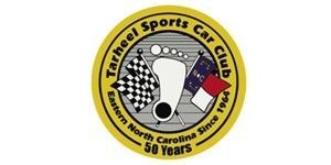 Textel Sports Car Club circular logo with checkered flag, wheel, and North Carolina silhouette