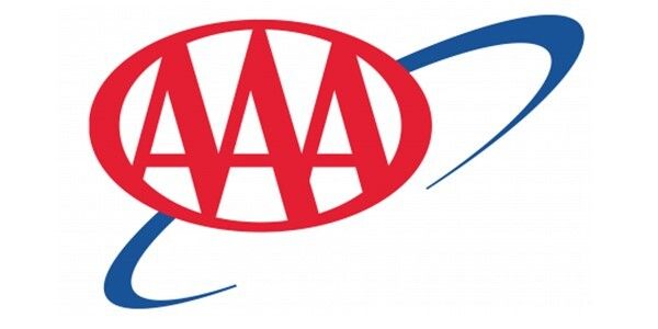 AAA logo with red oval and blue swooshes on a white background