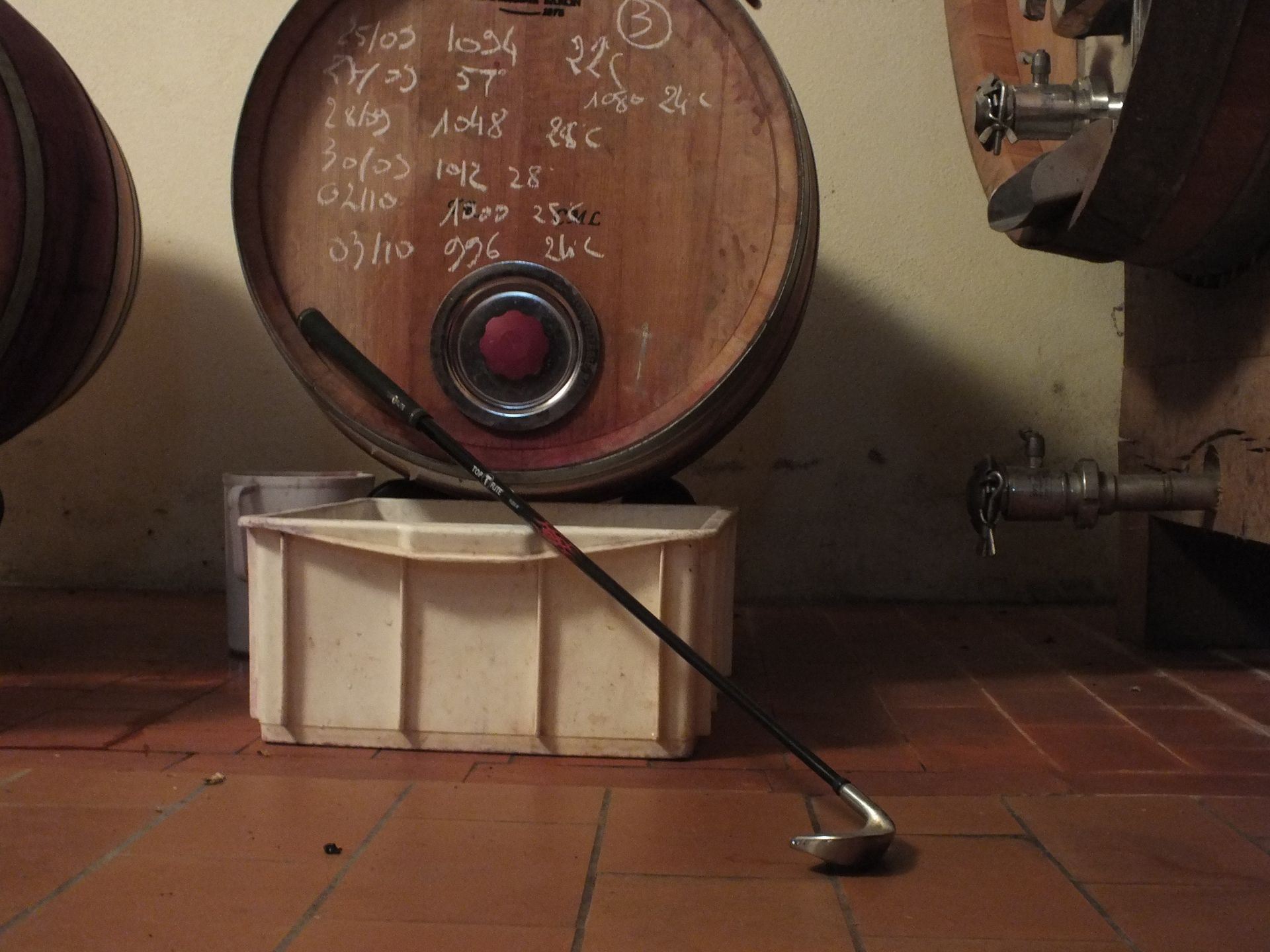 Oak barrels used by Pierre Gouttenoire