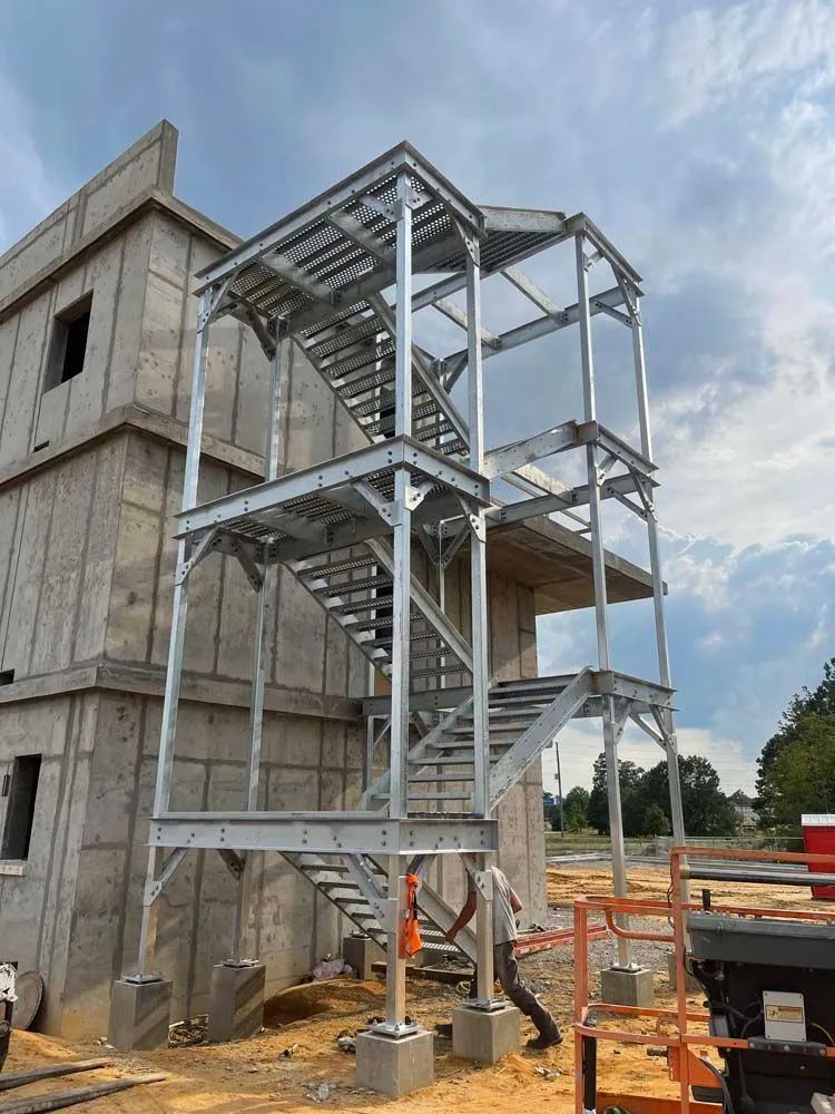 A metal staircase