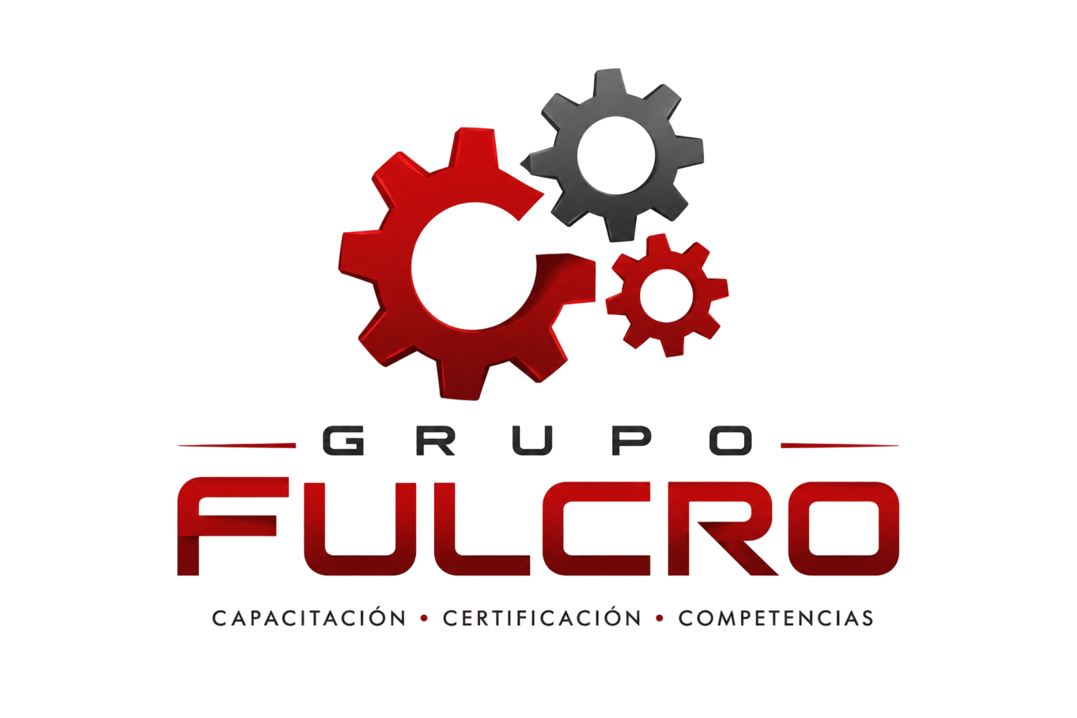 Grupo FULCRO logo with red and gray gears and the text “Capacitación • Certificación • Competencias”