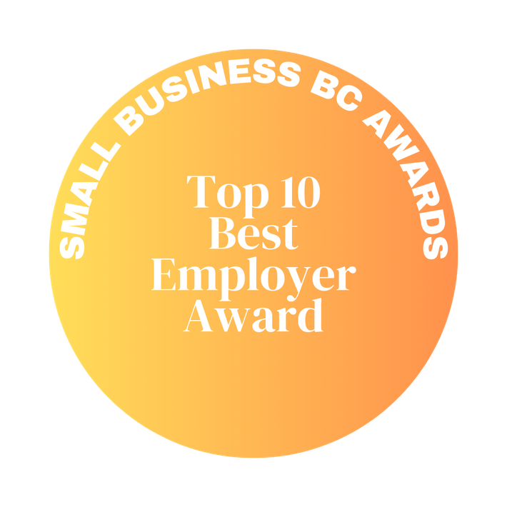 Small business bc award for the top 10 best employer award