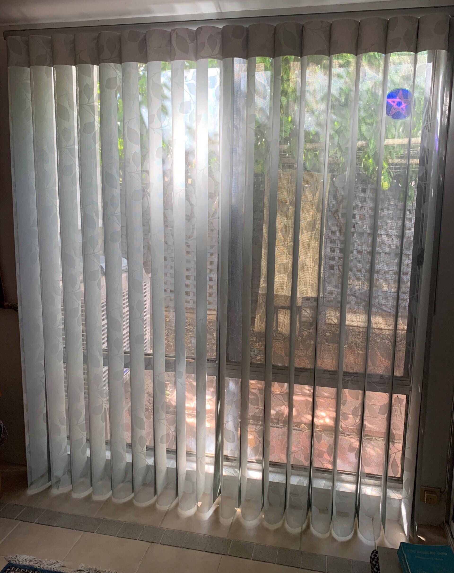 Vertical Blinds on A Sliding Glass Door — Alice Mobile Blinds in Ciccone, NT