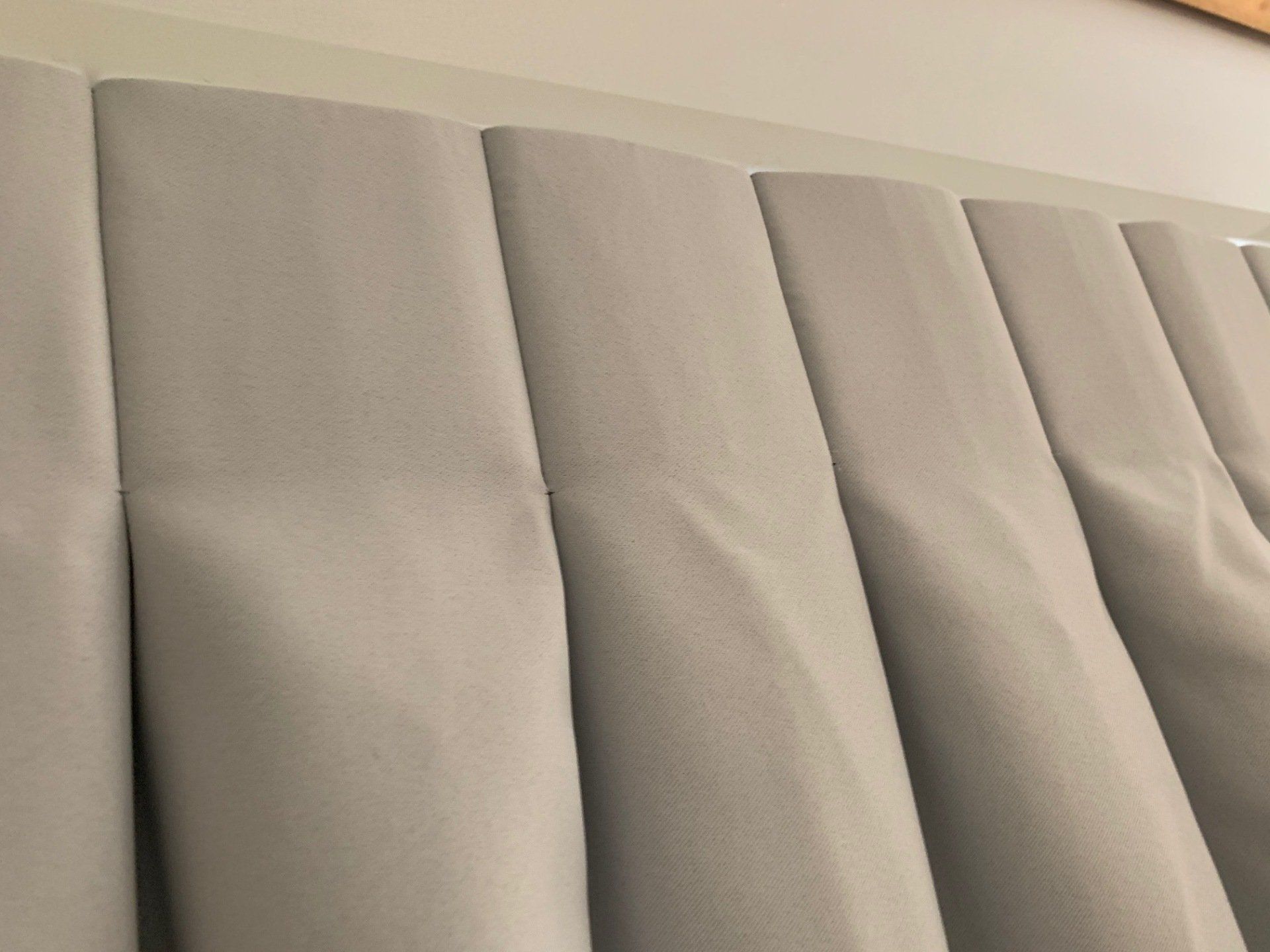 Close-Up of Light Grey Fabric Panels — Alice Mobile Blinds in Ciccone, NT