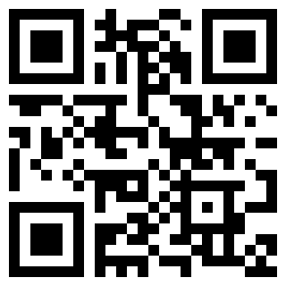 Ein schwarz-weißer QR-Code auf weißem Hintergrund