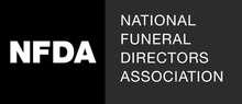 NFDA logo with white letters on a black background and “National Funeral Directors Association” text beside it