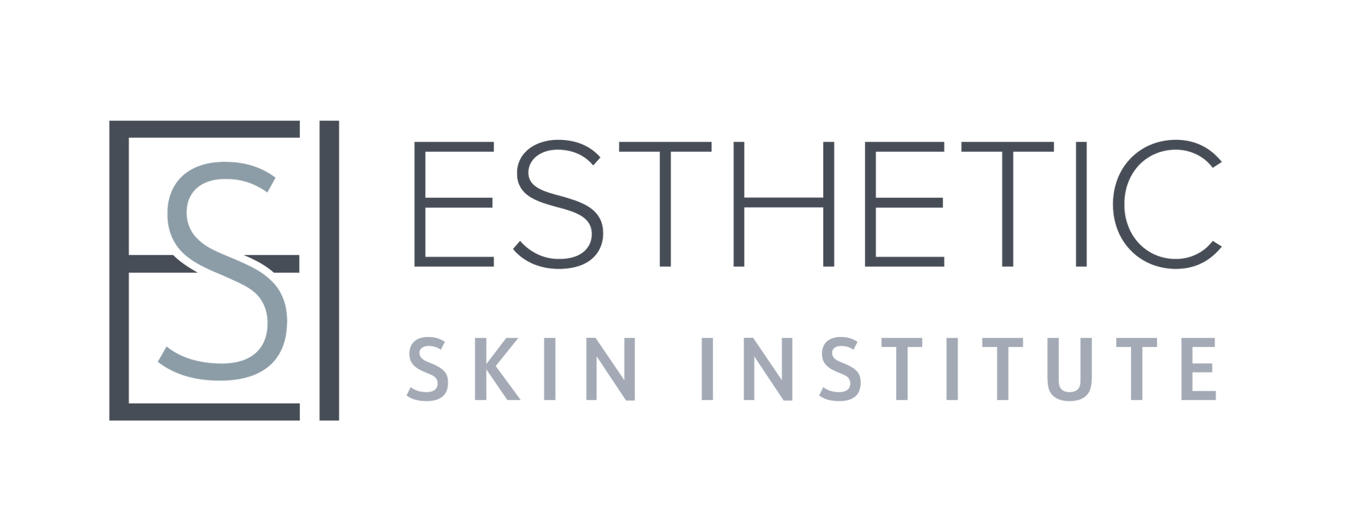 Esthetic Skin Institute logo in gray and black with a stylized “ES” monogram