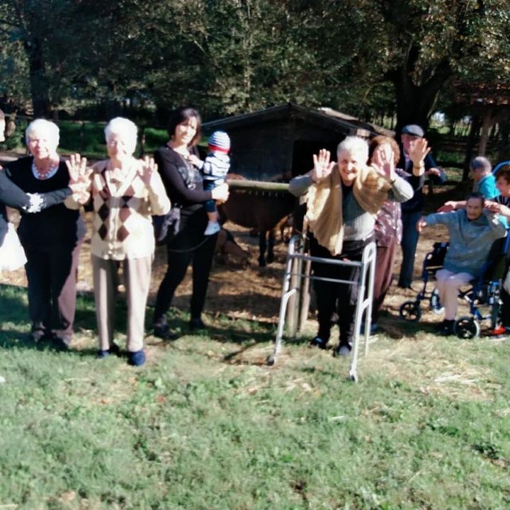 anziani visitano una fattoria