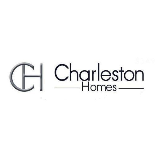 a logo for charleston homes is shown on a white background .