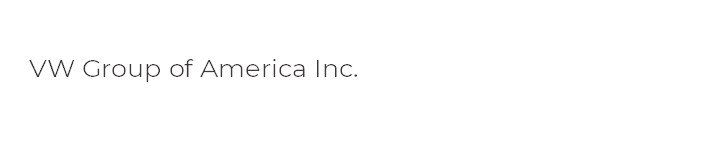 Das Logo der VW Group of America Inc. befindet sich auf weißem Hintergrund
