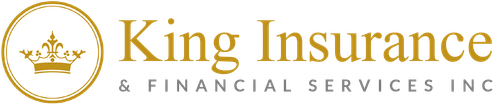 King Insurance & Financial Services Inc. gold logo with crown and text on white background