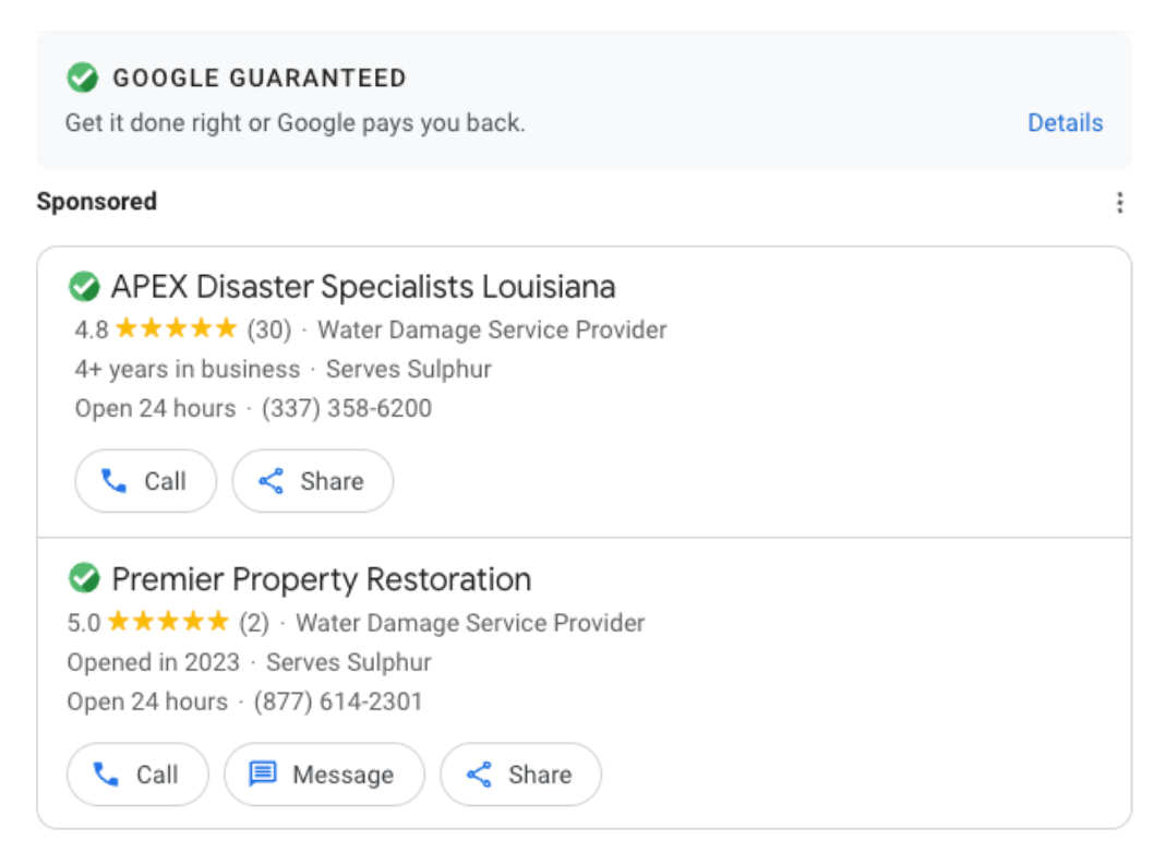 google local services ad campaign