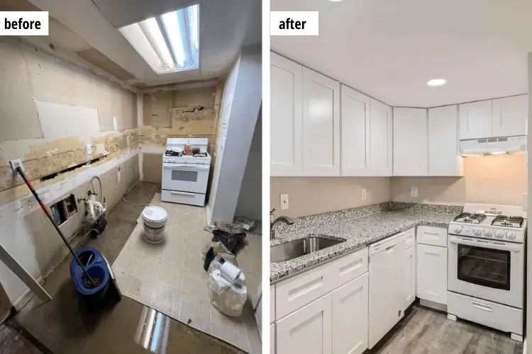 water damage and kitchen remodel case study