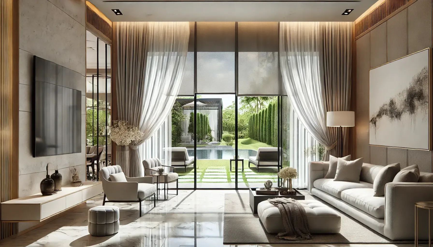 Stylish Window Treatments for Large Glass Doors